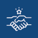hand shake with star above icon